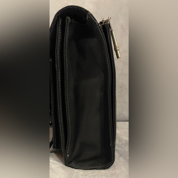 Fossil Vintage Messenger Black Crossbody 75082 Pebbled Leather Minimalist Travel - Picture 4 of 10